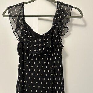 Laundry By Shelli Segal Black and White Polka Dot Midi Dress
